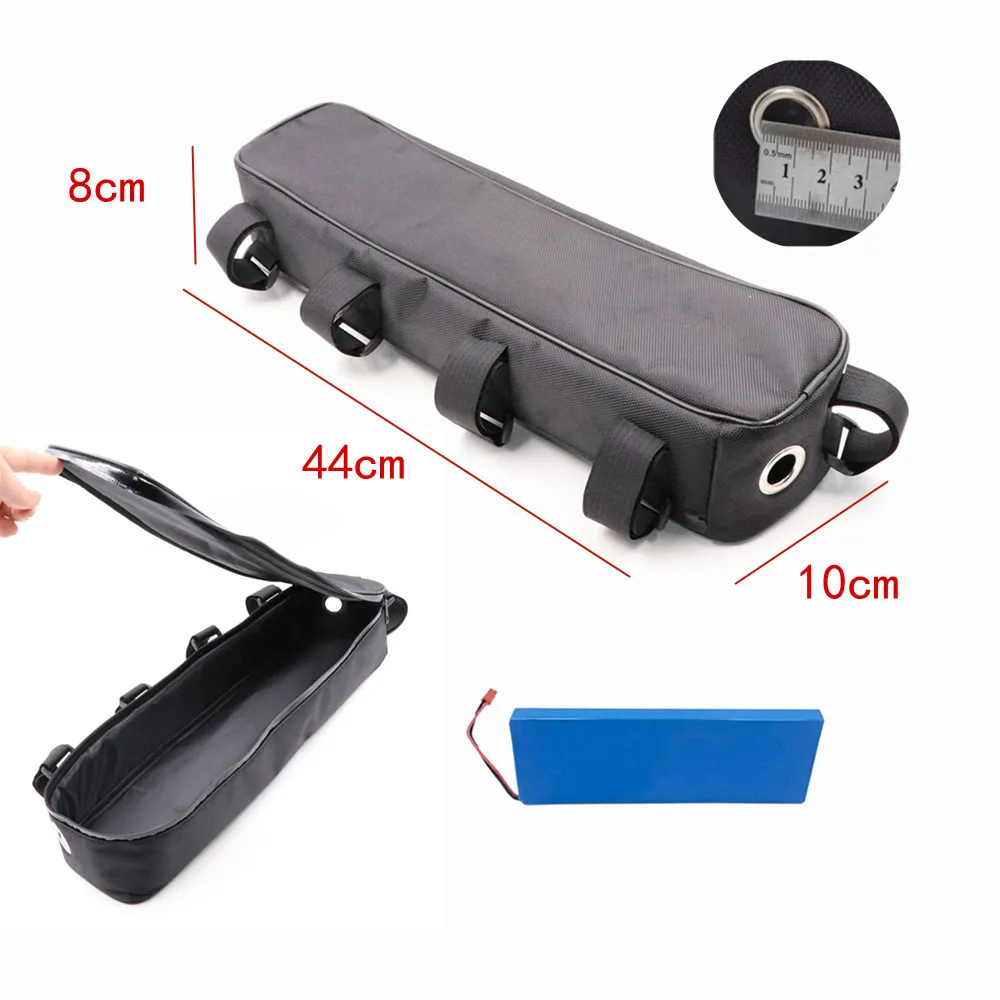 Bicycle Bike Tube Frame Bag Battery Controller Bike Bag Battery Li-ion Tool Box Storage Hang Waterproof for MTB Bike 44x10x8cm