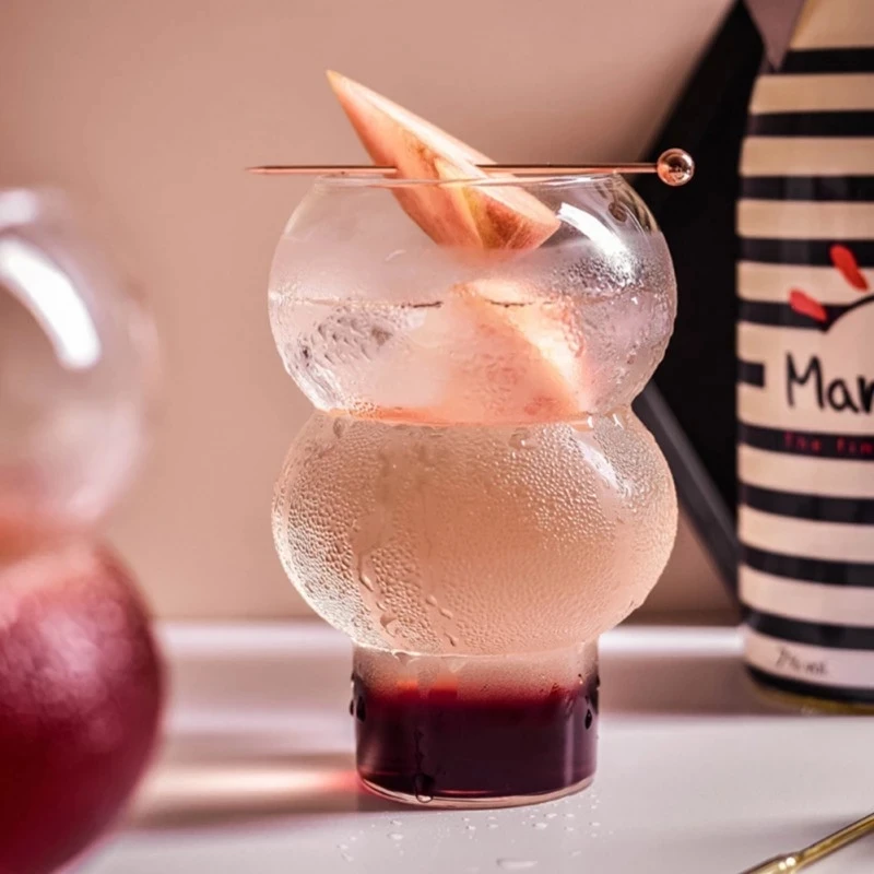 KEMORELA New Nordic Style Bar Cocktail Glass Coffee Mug Transparent Ball Yogurt Mousse Cup Ice Cream Dessert Cup Milk Shake Mug