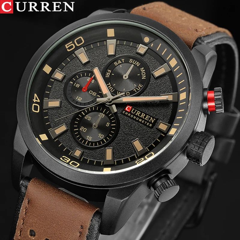 CURREN Quartz Watch Luxury Men Outdoor Mens Watches Sport Watches classics Wristwatch Clock Leather Fashion Business Wrist Watch