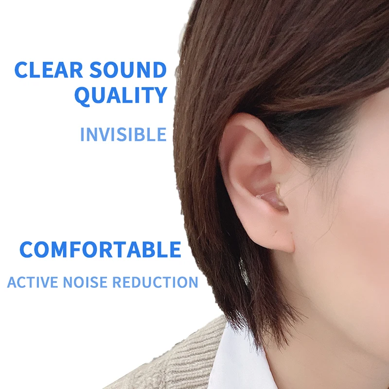 C400 Digital Hearing Aid USB Tpye C Rechargeable Mini In Ear Invisible Hearing Amplifier Assistant Adjustable Tone for Deaf