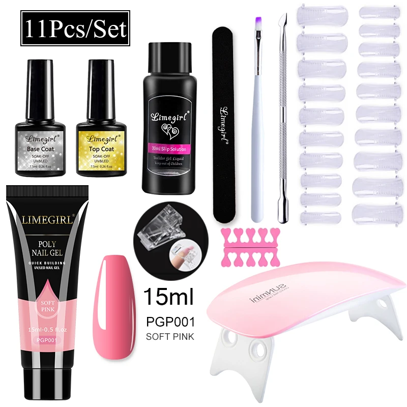 Limegirl Quick Building Polygels Polish Nails Permanent Liquid Slip Solution Painless Acrylic Nail Art Quick Extension Tools