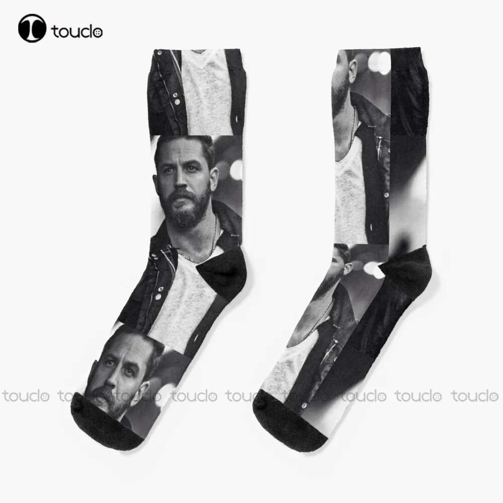 Tom Hardy Socks White Soccer Socks Men Christmas Gift Custom Unisex Adult Teen Youth Socks Women Men 360° Digital Print