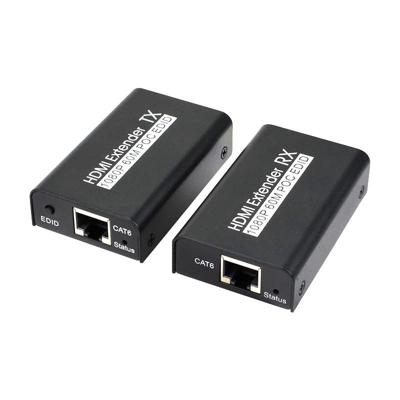 HDMI Extender 60M 1080P 3D Sinyal HDMI Jaringan Extender Transmitter Penerima Atas Cat5 Cat6 RJ45 Konverter Ethernet