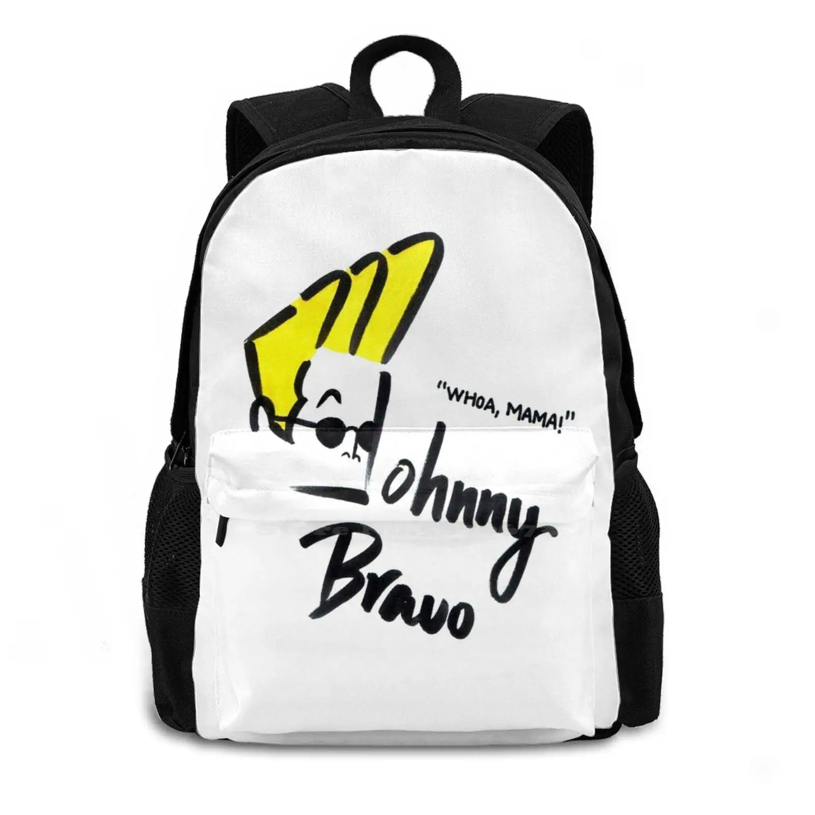 Johnny Bravo New Arrivals Unisex Bags Casual Bag Backpack Johnny Bravo Cartoon Tv Cartoon Character Childhood Brush Lettering