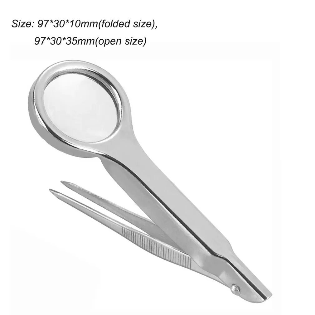 10X Vergrootglas Tweezer Draagbare Size Rvs Vergrootglas Met Pincet Handheld Repareren Loupe Tool Groothandel