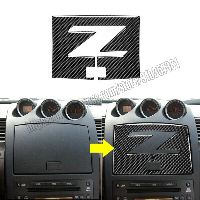 For Nissan 350Z Z33 2003 04 05 06 07 08 2009 Real Carbon Fiber Navigation Cover Box Dash Trim