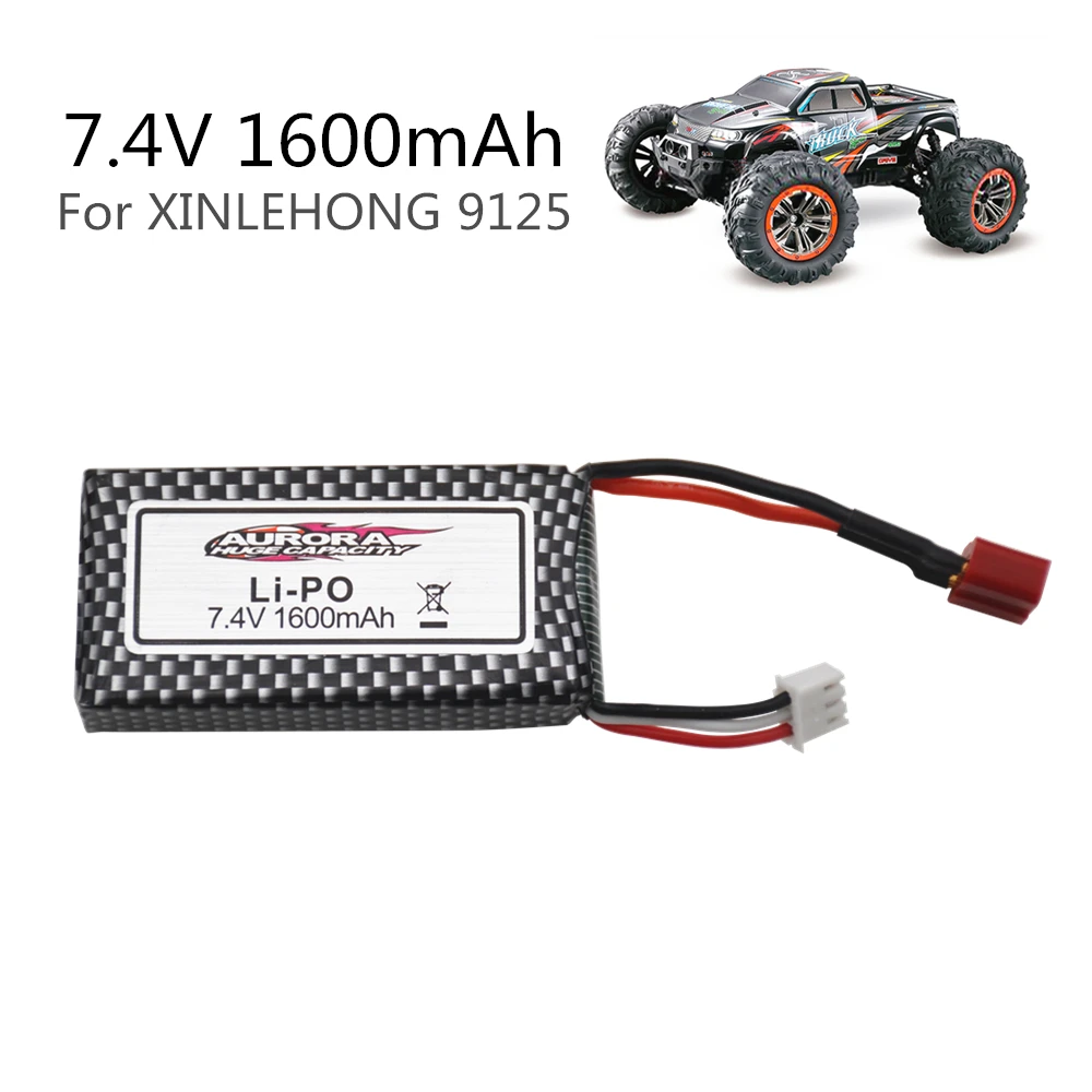 Upgrade to 3200mAh XINLEHONG 9125 Remote Control Rc Car Spare Parts 7.4v 1600mah Lipo Battery XLH 9125 battery 1600mah 7.4V