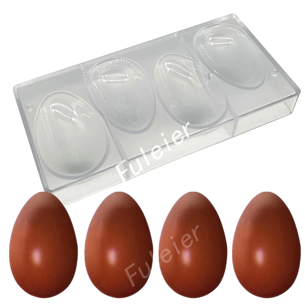 

4 Hole Easter Egg Polycarbonate Chocolate Mold,DIY Baking Pastry Confectionery Tools Tray Candy Cake Decorating Mould Bakeware