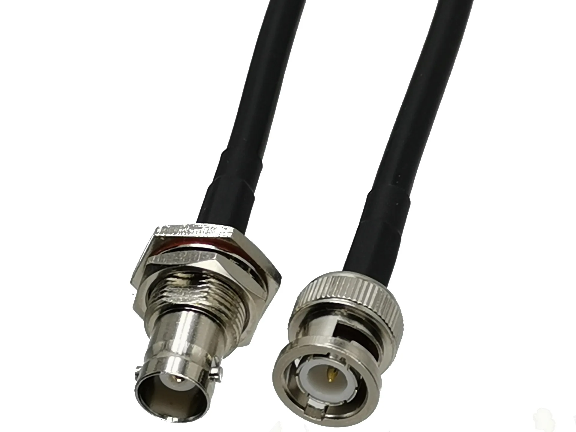 1 sztuk RG58 BNC wtyk męski na BNC gniazdo żeńskie nakrętka grodziowa RF złącze koncentryczne Pigtail kabel połączeniowy nowy 6 cali ~ 5M — zdjęcie 2