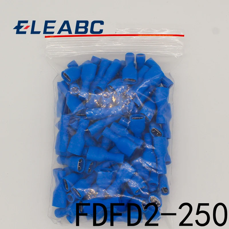 

FDFD2-250 FDFD2.5-250 Female Insulated Electrical Crimp Terminal for 1.5-2.5mm2 Connectors Cable Wire Connector 100PCS/Pack FDFD