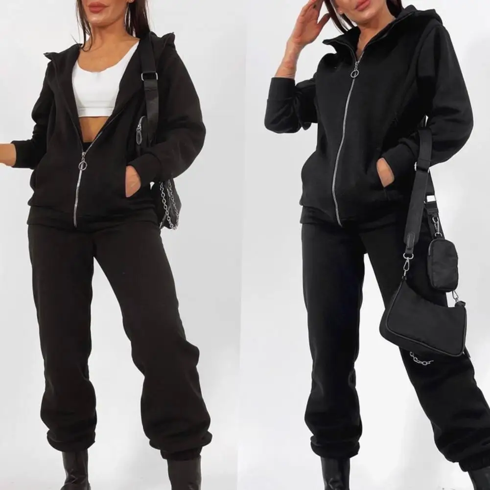 2pcs/Set Pants Suit Women Sport Outfits Casual Hooded Zipper Coat Sweatpants Two piece set Women Tracksuits спортивный костюм