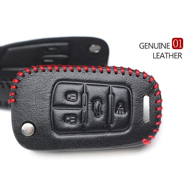 KUKAKEY Genuine Leather Car Key Case Cover Car Styling For Opel Astra G H J Mokka Insignia Vectra Meriva Zafira Key Bag Holder