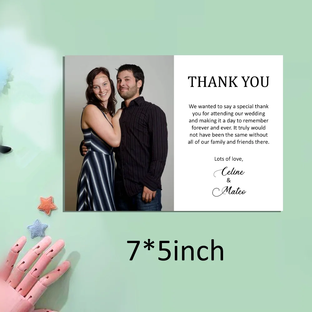 Wedding Thank You Card with Photo, Minimalist, Modern