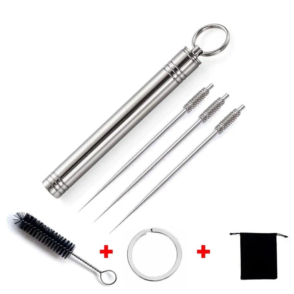 Portable Titanium Toothpick Case Keychain Protective Holder Waterproof Reusable Pocket Size Metal Storage Dispenser