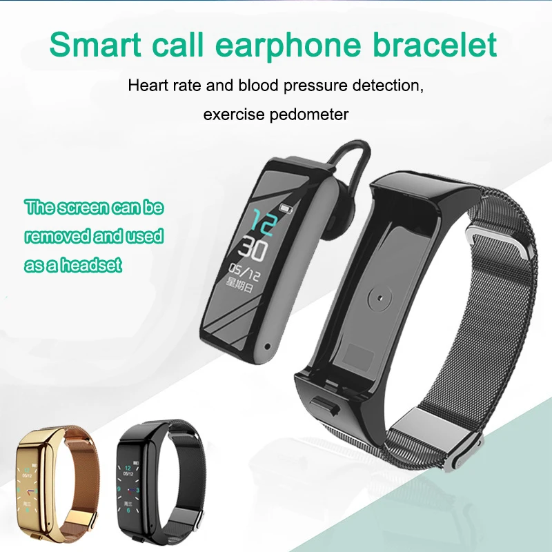 

Smart Watch Men Bluetooth Headphone Heart Rate Blood Pressure Smartwatch Women Band for Android for IOS