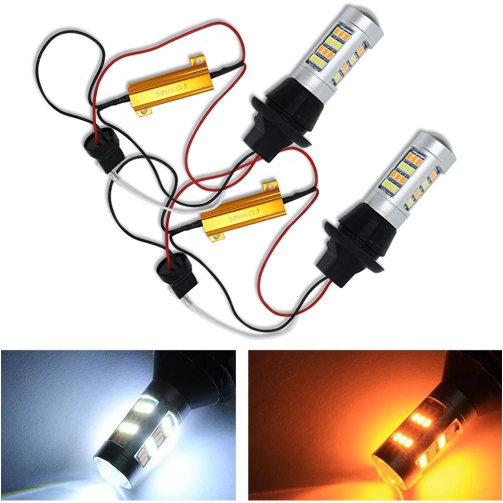 DRL Blinker PY21W P21W LED 1156 BA15S BAU15S T20 7440 W21W 2835 42smd Dual Modus Tagfahrlicht Weiß eis blau Amer