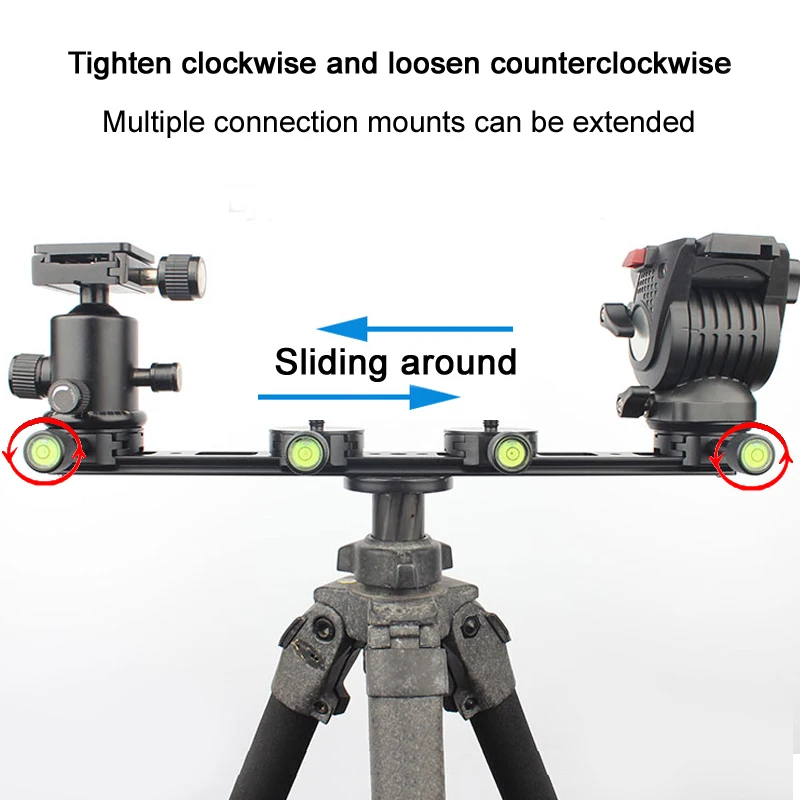 Slide Rail Lengthen Quick Release plate Double Mounting Clamp Panoramic Long-focus Zoom Lens Bracket for Arca swiss Tripod ball