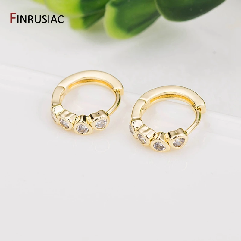 2022 New Design Gold Plated Heart Zircon Round Hoop Earrings For Women Jewellery Wholesale