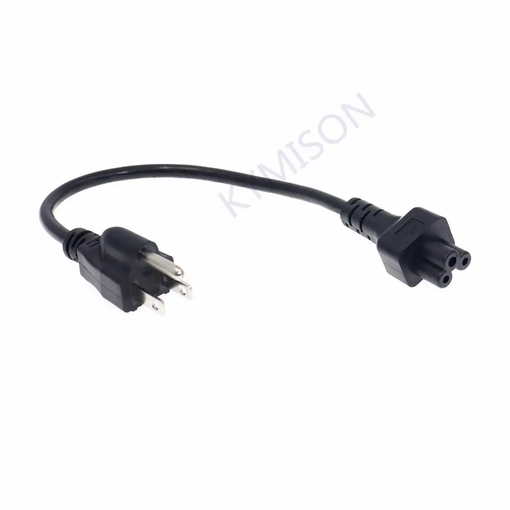 0.3m US NEMA 5-15P to IEC C5 AC Power Cord, American Standard Three plug to C5 Extension Cable For Notebook
