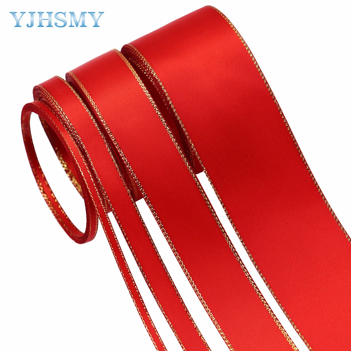 Christmas Ribbon Red Gold Side Double sided New Year Satin Ribbons 5 Yards, Garland, Gifts, Wrapping, Wreaths, Bows