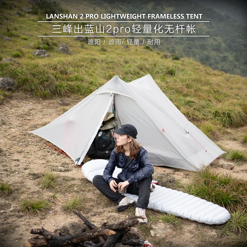 3F UL GEAR Lanshan 2 Pro 2 Person 3-4 Season Outdoor Camping Tent  Professional 20D Ultralight Nylon Both Sides Silicon Tent