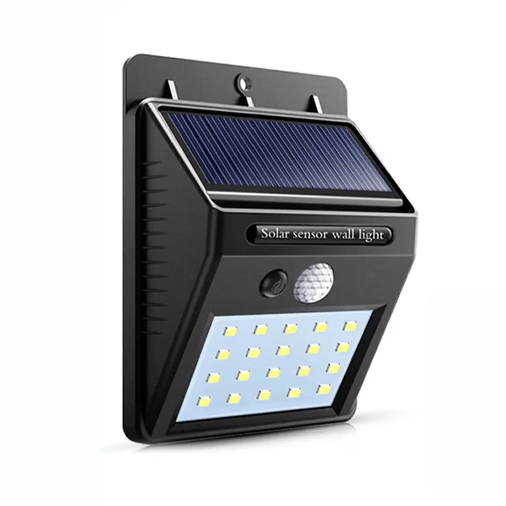 Quente 20 led luz solar ao ar livre sensor de movimento recarga luz de parede solar à prova dwaterproof água emergência led luz rua jardim varanda