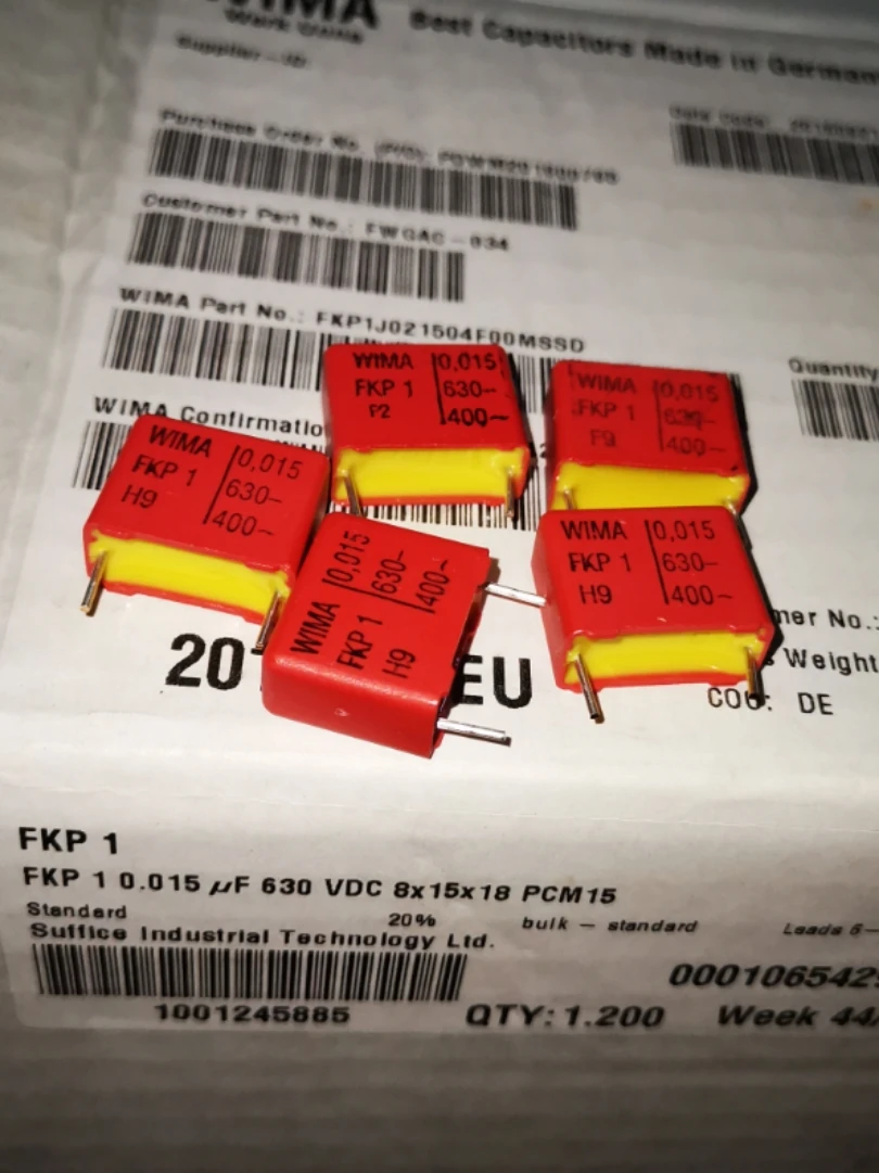 

Пленочный конденсатор WIMA, 30 шт., 630 в, 153 мкФ, 15 НФ, FKP1 P = 15 мм, бесплатная доставка