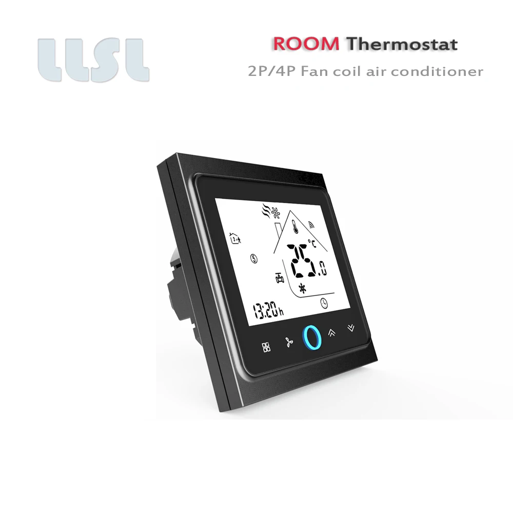 HVAC thermostat indoor digital 3 speed fan coil thermostat Programmable thermostat 95-240VAC 24VAC