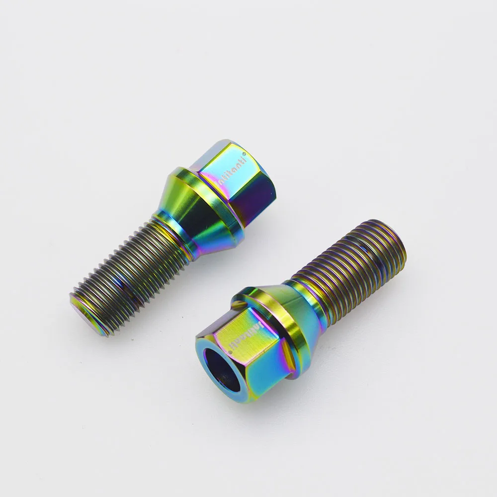 Gr5 Titanium Wheel  Bolt M14*1.5*28 Cone Seat Colorful