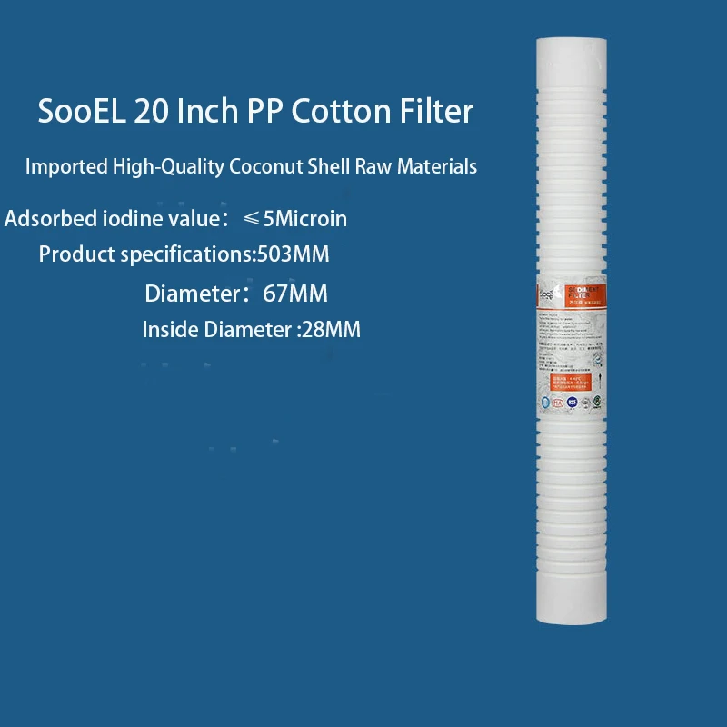 20Inch SOOEL Quick Connect PPF/SEDIMENT CARTRIDGE With 2 fittings Water Purifier Filter Cartridge Aquarium REVERSE OSMOS