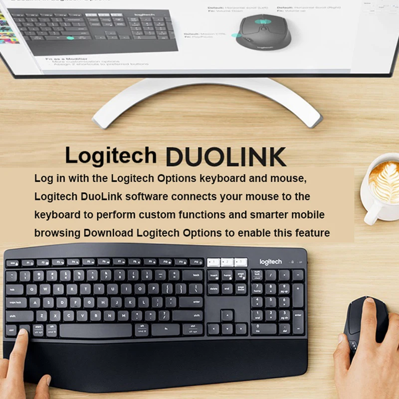 Logitech mk850 wireless keyboard mouse combination bluetooth usb with wireless 2.4g keypad full size mice for home office