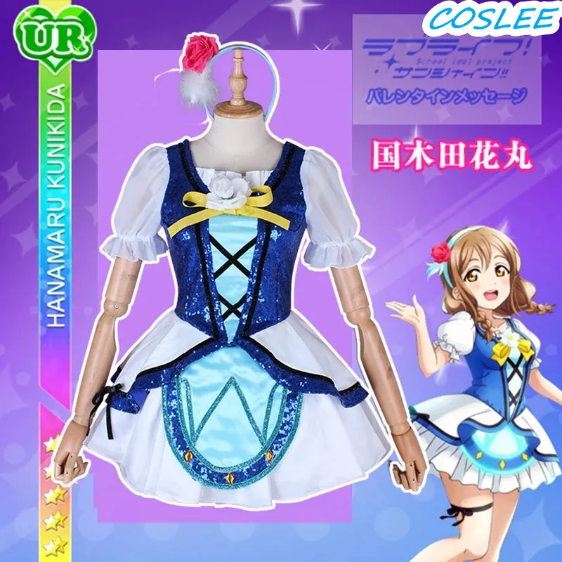 

COSLEE аниме LoveLive Sunshine! Aqours Kunikida Hanamaru косплей костюм синий новый мир униформа для Хэллоуина