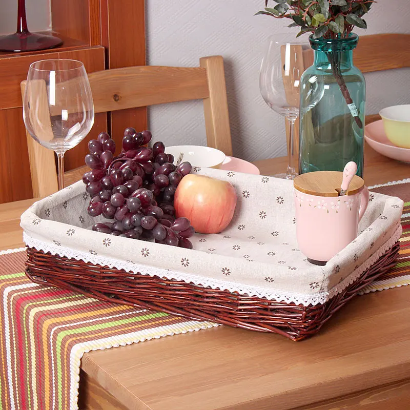 

Woven Basket Fruit Display Display Basket Kitchen Storage Cosmetics Rattan Storage Basket