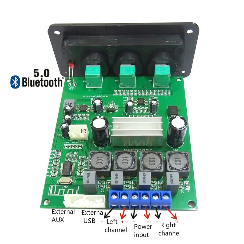 Sotamia bluetooth 5.0パワーアンプオーディオボード2x50ワットTPA3116D2サウンドアンプステレオアンプ高音低音調整パネル
