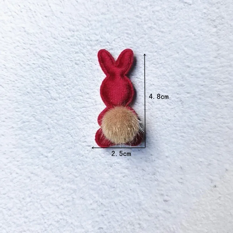 20pcs/lot Rabbits wear ball of wool patches diy Padded Applique For Children Headdress or Dress bags with accessories