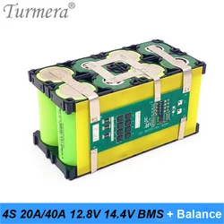 Turmera 12.8V 14.4V 4S 20A 40A BMS for 32650 32700 Lifepo4 Battery 12V Solar Panel Energy System and  Uninterrupted Power Supply