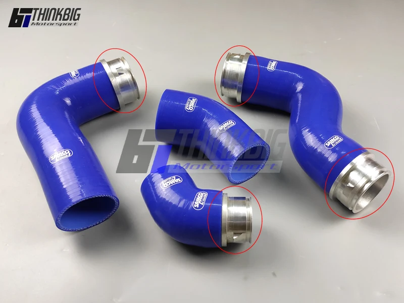 Alloy Bayonet Style Hose Coupler Kit 2*[60-68] / [55-64] / [50-50] For VW Golf/R32/GTI/Rabbit/Jetta MK5 2.0 TFSI