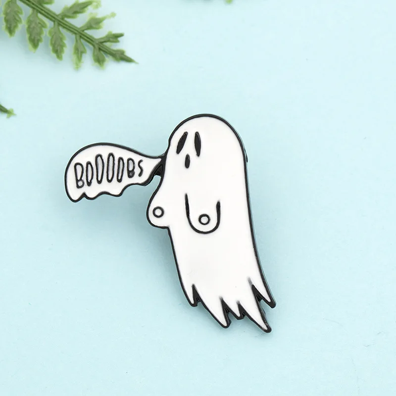 Cartoon ghost pin, hip-hop halloween new enamel brooch, bag decoration badge, gift for friends