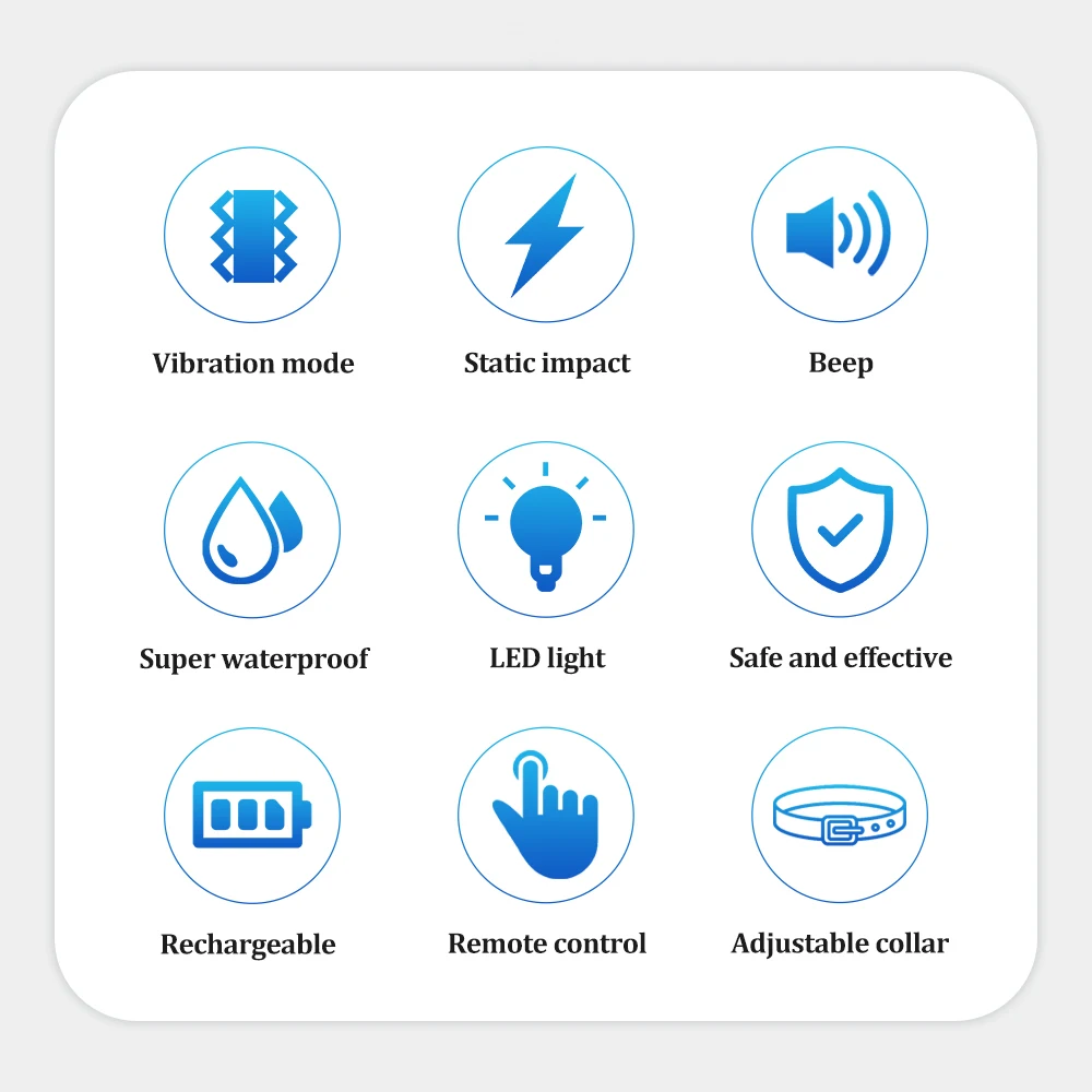Электрический ошейник для дрессировки собак с дистанционным управлением, 1000 м, водонепроницаемый перезаряжаемый с ЖК-дисплеем, универсальный размер, удар током, вибрация, звук