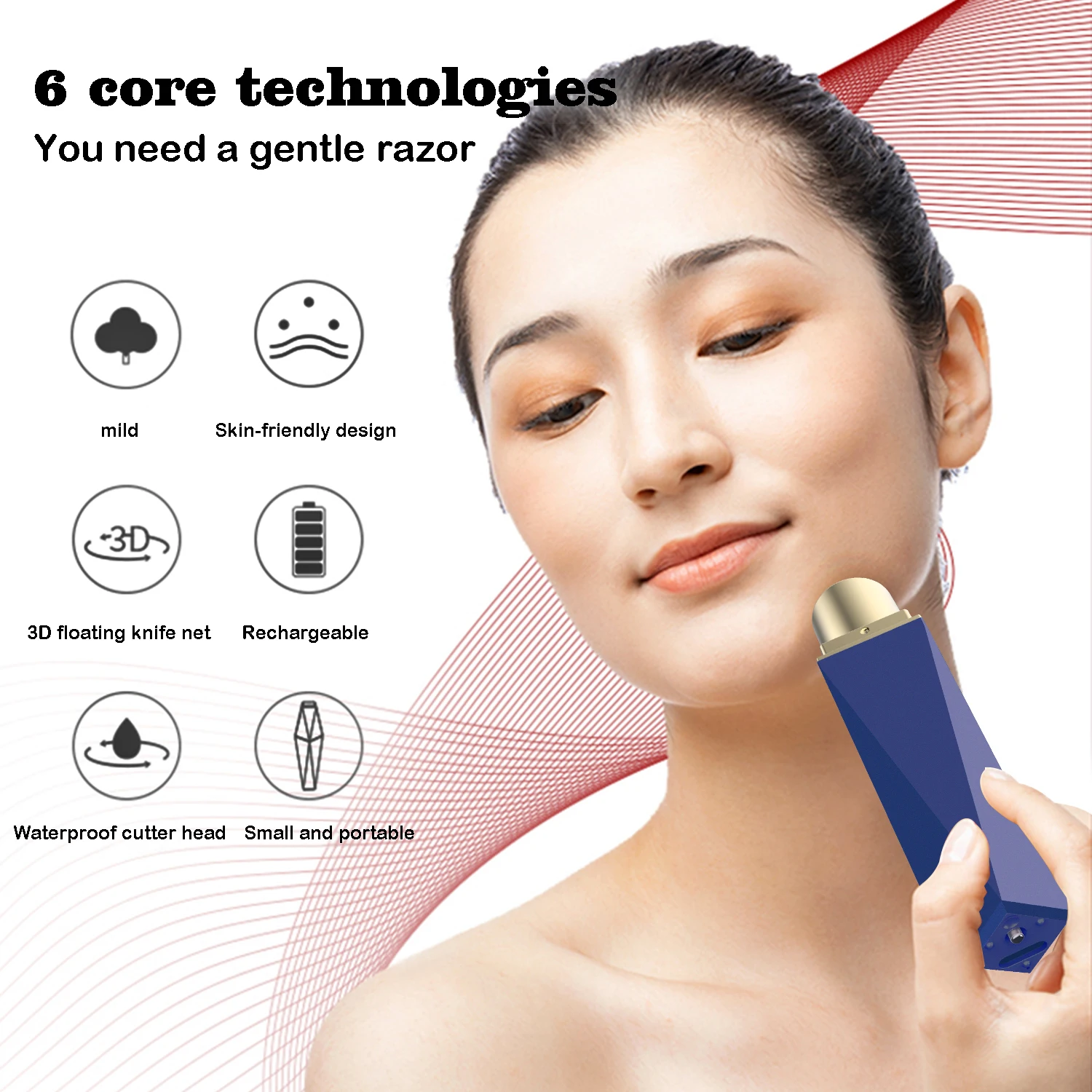 LUCCICA-Professional Hair Trimmer Waterproof Cutter Head Shave Machine Razor Home Use Shaving Razor Equipment For Womens