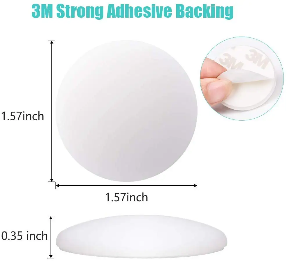 

20 pieces of 40mm x 8mm white non-slip silicone rubber shock absorber self-adhesive silicone door stop