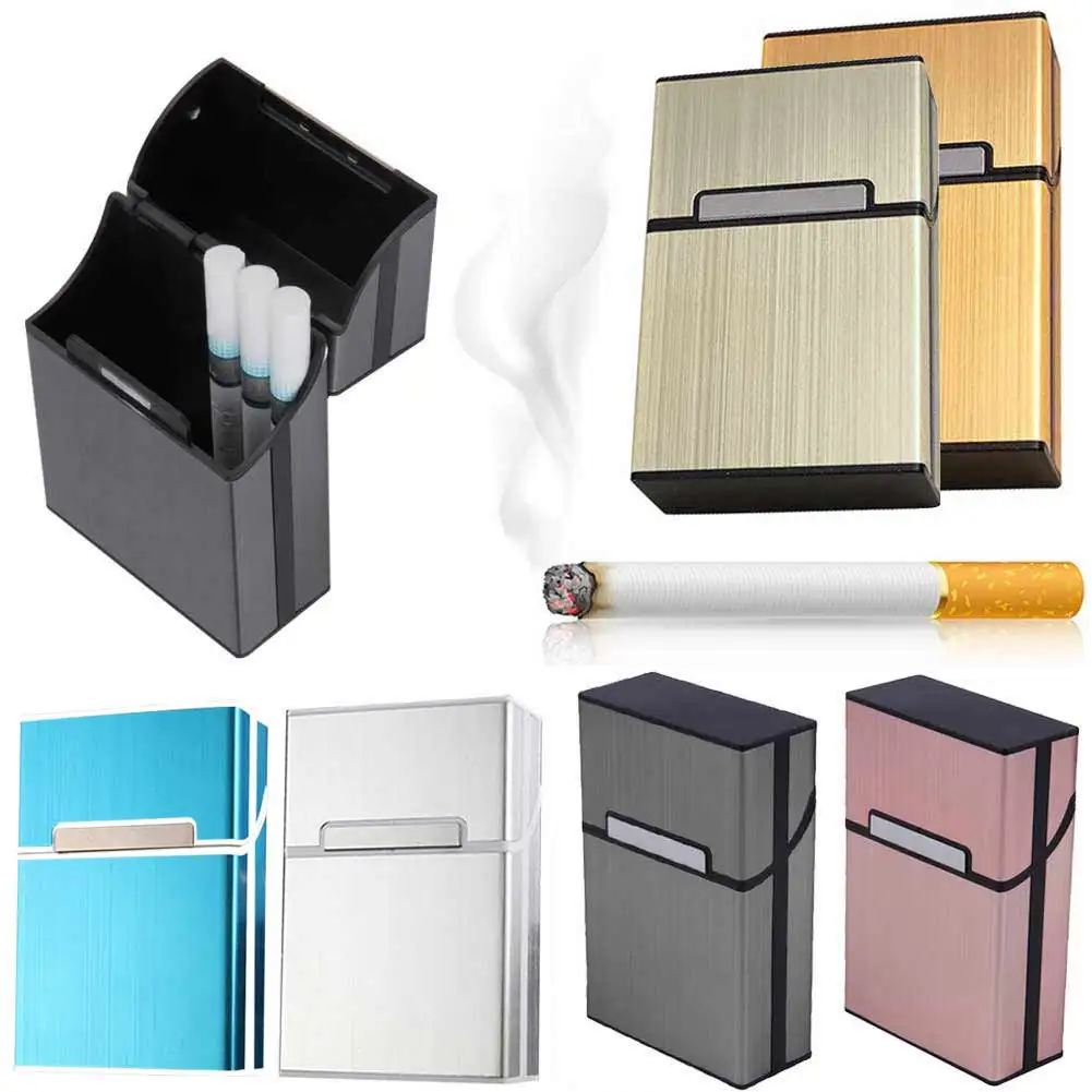 Modern Aluminum Alloy Cases Cigarette Case Tobacco Holder Pocket Box Storage Container Cigarette Accessories Exquisite Gifts