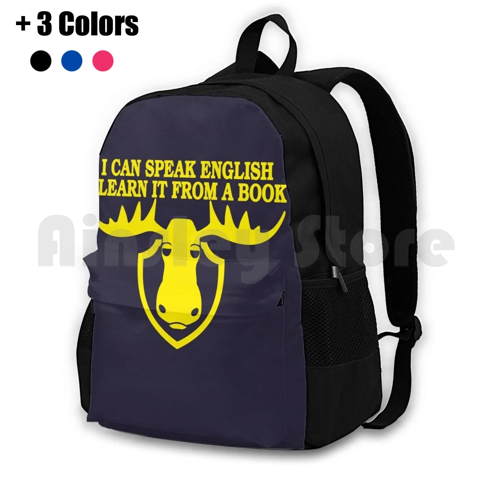 I Can Speak English , I Learn It From A Book Outdoor Hiking Backpack Riding Climbing Sports Bag Can Speak English Learn It Book