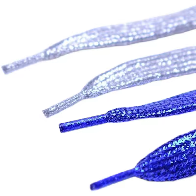 1 cm Width Colorful Lurex Shoelaces Trendy Bright Colorful Fall Winter Shoelaces Sneaker White Casual Sports Leather Shoes Laces - Image 4