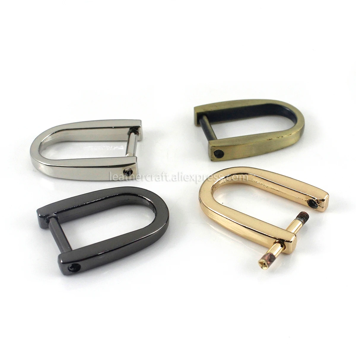 1pcs Metal Detachable Open Screw D Ring Buckle Shackle Clasp for Leather Craft Bag Strap Belt Handle Shoulder Webbing