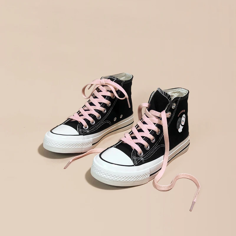 Amy and Michael New Female Girl Students High Tops Canvas Shoes Anime Lovely Casual Sneakers Woman Vulcanize Shoes