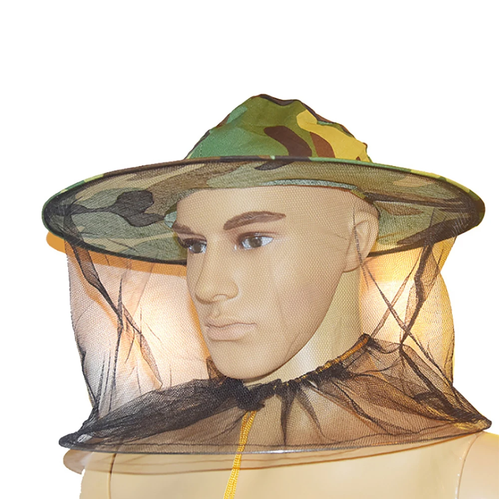 

15PCS Beekeeping Camouflage Insect Protect Net Hat Outdoor Mask Face Cover Mosquit Veiled Fly Fishing Cap Imker Netting Garden