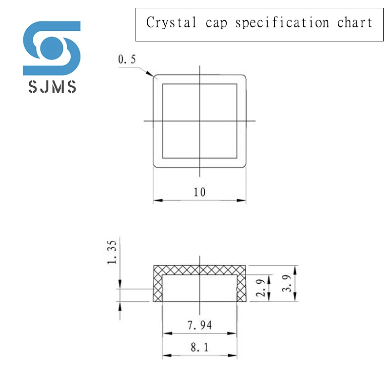 50Pcs A66 8x8x4.4mm  Color Square Tactile Switch Button Caps with Transparent Cover Button Cap Hat For 6*6*7.3mm Square Head