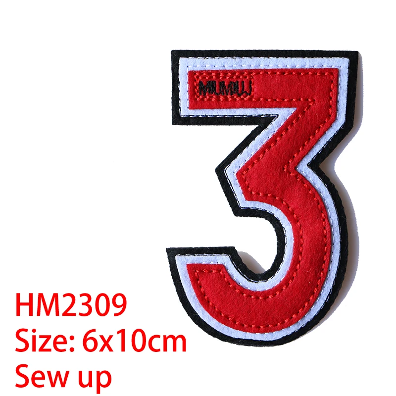 Cartoon Decorative Patch Rectangle Numbers icon Embroidered Applique Patches For DIY Iron on Badges on clothes Stickers