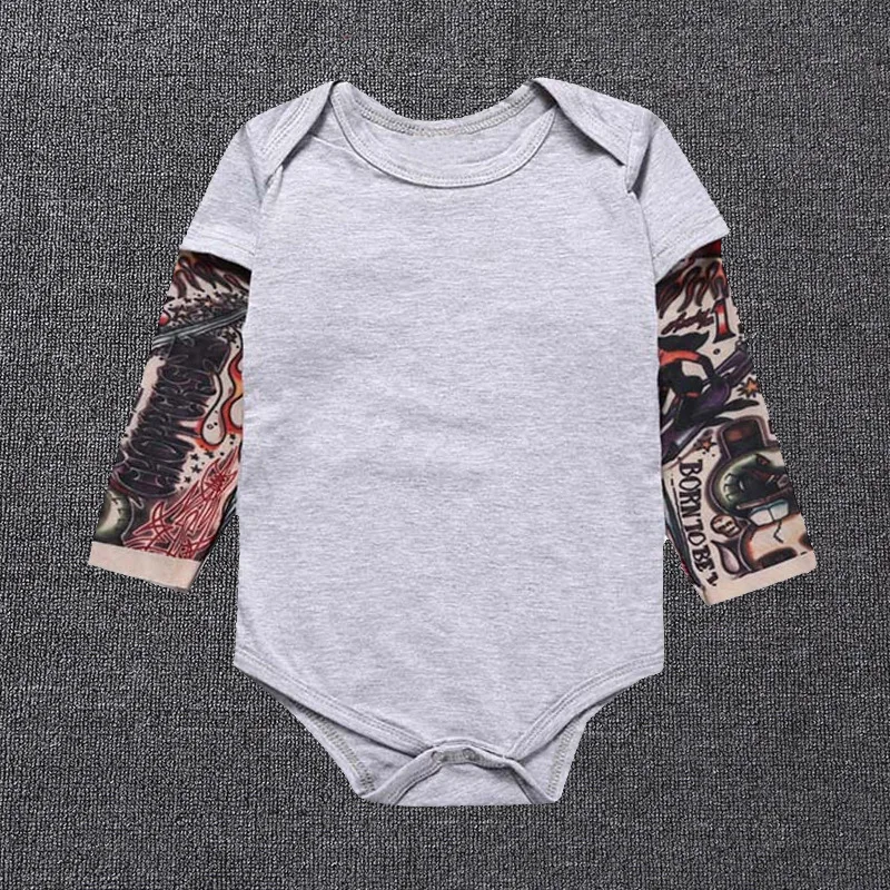 2020 New Tattoo Sleeves Newborn Infant Baby Romper Toddler Baby boys jumpsuit Rock Climbing Baby Boy Girl Clothes Outfits